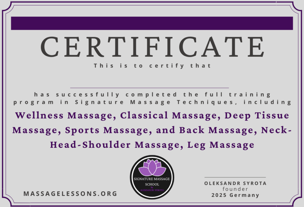 Massage Certification Alexander Sirota School of Author's Massage